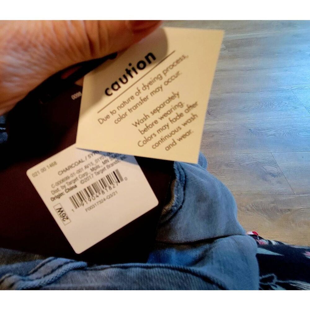 Plus Jeans gray size 26 womens 3x nwt distressed bohemian look grey curvy - Picture 5 of 10